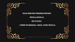 abogado Julia Sanchez-Miranda Nevado en la localidad de Sevilla