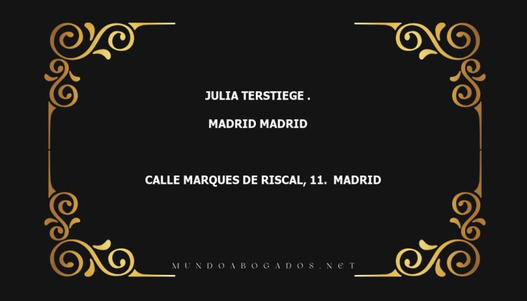 abogado Julia Terstiege . en la localidad de Madrid