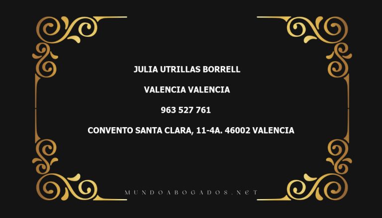 abogado Julia Utrillas Borrell en la localidad de Valencia