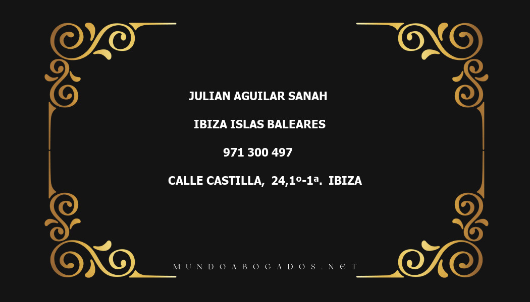 abogado Julian Aguilar Sanah en la localidad de Ibiza