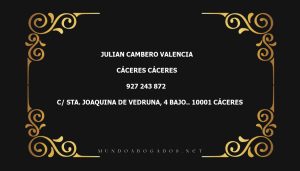 abogado Julian Cambero Valencia en la localidad de Cáceres