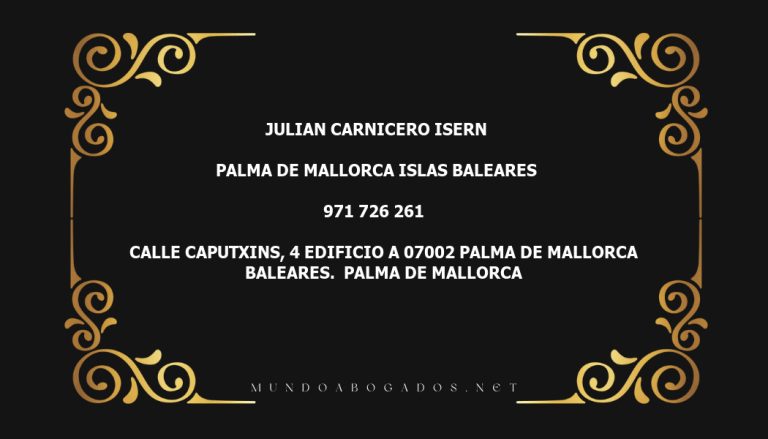 abogado Julian Carnicero Isern en la localidad de Palma de Mallorca