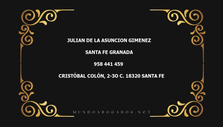 abogado Julian De La Asuncion Gimenez en la localidad de Santa Fe