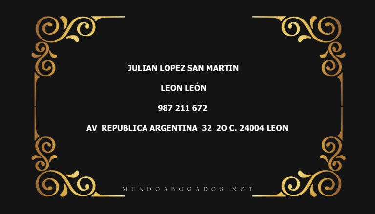 abogado Julian Lopez San Martin en la localidad de Leon