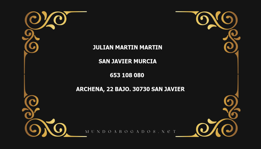 abogado Julian Martin Martin en la localidad de San Javier