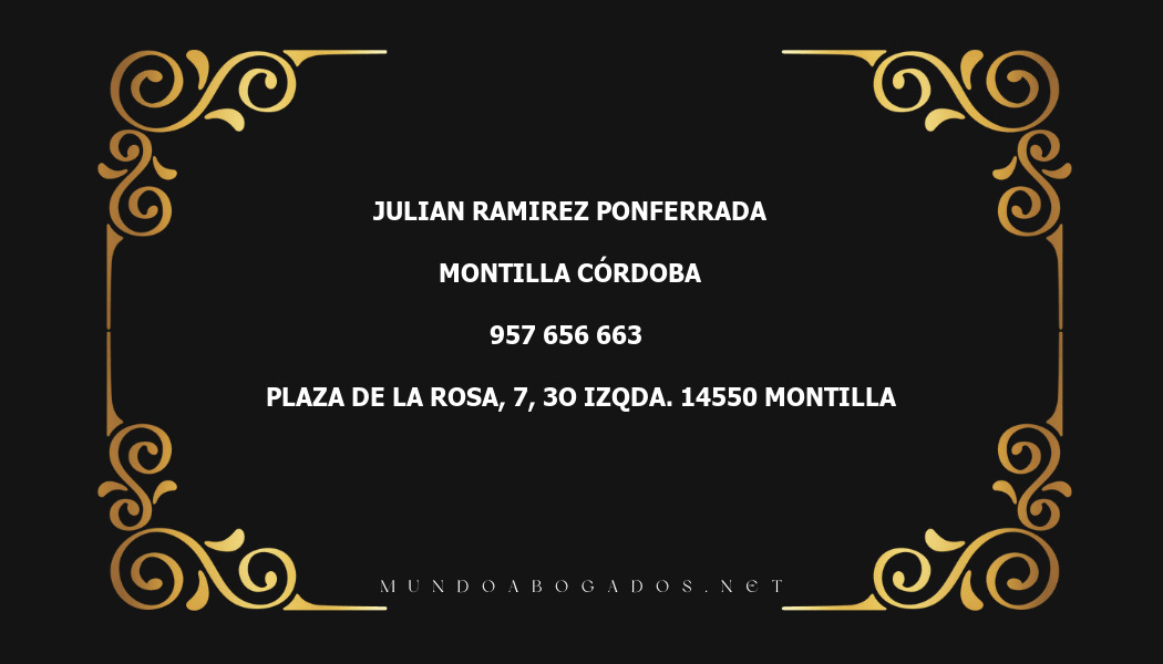 abogado Julian Ramirez Ponferrada en la localidad de Montilla