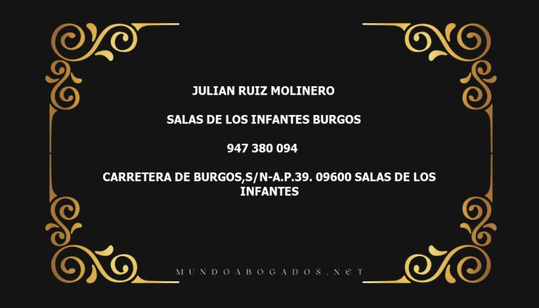 abogado Julian Ruiz Molinero en la localidad de Salas de los Infantes