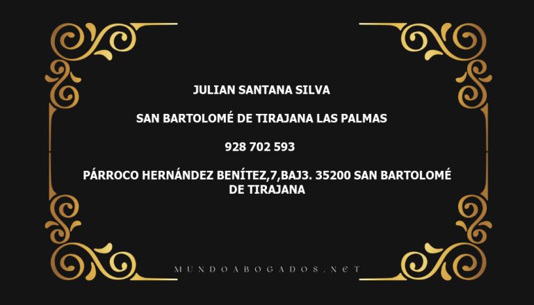 abogado Julian Santana Silva en la localidad de San Bartolomé de Tirajana