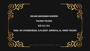 abogado Julian Zamorano Romero en la localidad de Toledo