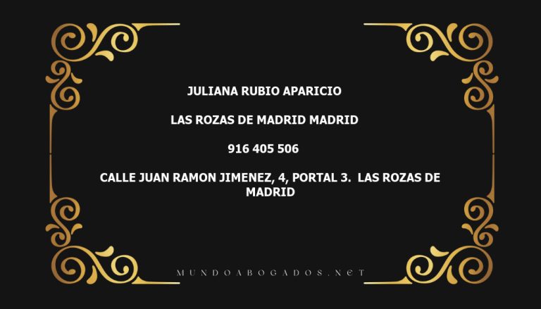 abogado Juliana Rubio Aparicio en la localidad de Las Rozas de Madrid