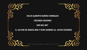 abogado Julio Alberto Suero Corrales en la localidad de Cáceres