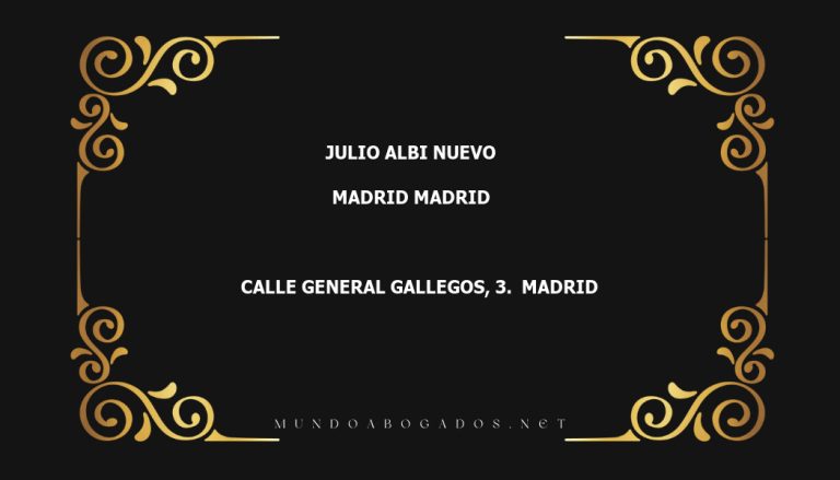 abogado Julio Albi Nuevo en la localidad de Madrid