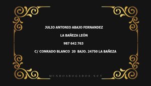 abogado Julio Antonio Abajo Fernandez en la localidad de La Bañeza