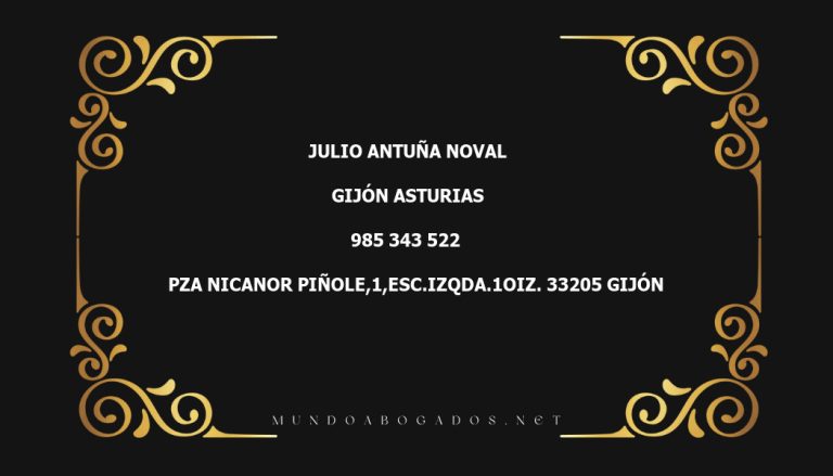 abogado Julio Antuña Noval en la localidad de Gijón