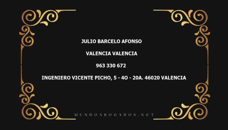 abogado Julio Barcelo Afonso en la localidad de Valencia