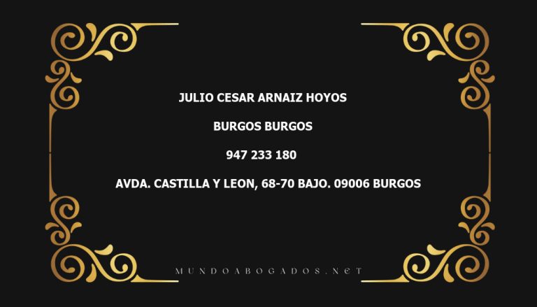 abogado Julio Cesar Arnaiz Hoyos en la localidad de Burgos