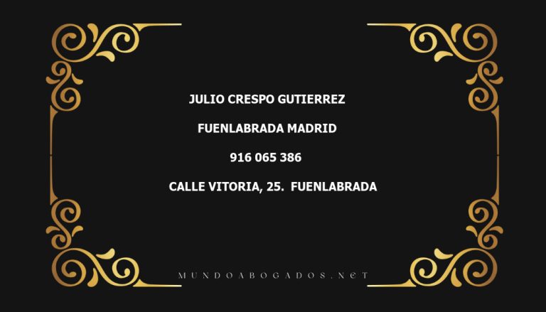 abogado Julio Crespo Gutierrez en la localidad de Fuenlabrada