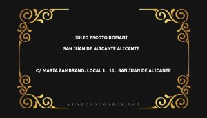 abogado Julio Escoto Romaní en la localidad de San Juan de Alicante