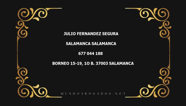 abogado Julio Fernandez Segura en la localidad de Salamanca