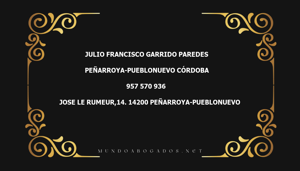 abogado Julio Francisco Garrido Paredes en la localidad de Peñarroya-Pueblonuevo