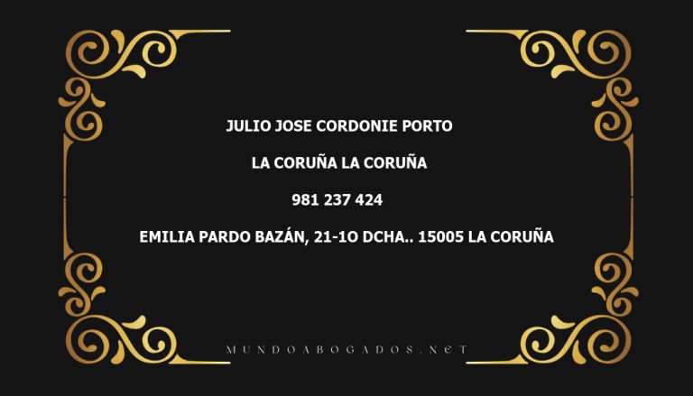 abogado Julio Jose Cordonie Porto en la localidad de La Coruña