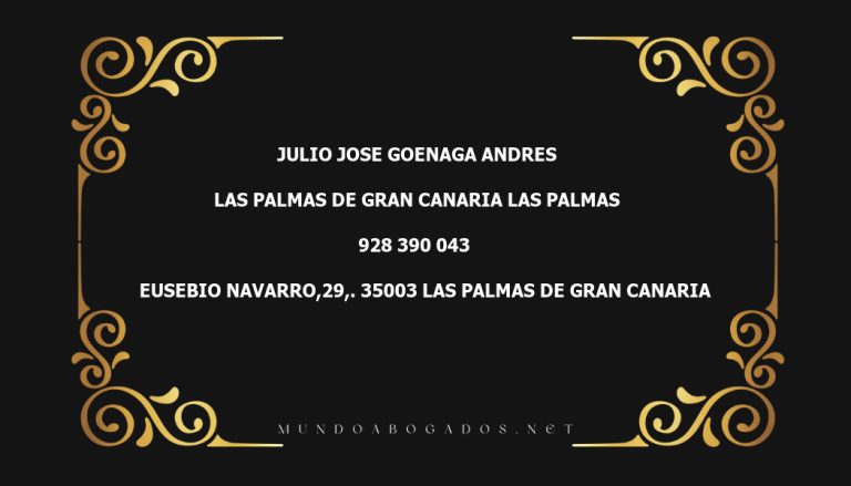 abogado Julio Jose Goenaga Andres en la localidad de Las Palmas de Gran Canaria