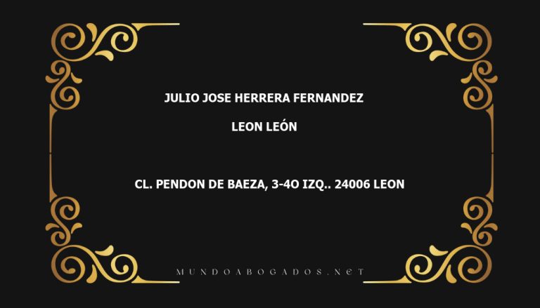 abogado Julio Jose Herrera Fernandez en la localidad de Leon