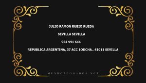 abogado Julio Ramon Rubio Rueda en la localidad de Sevilla