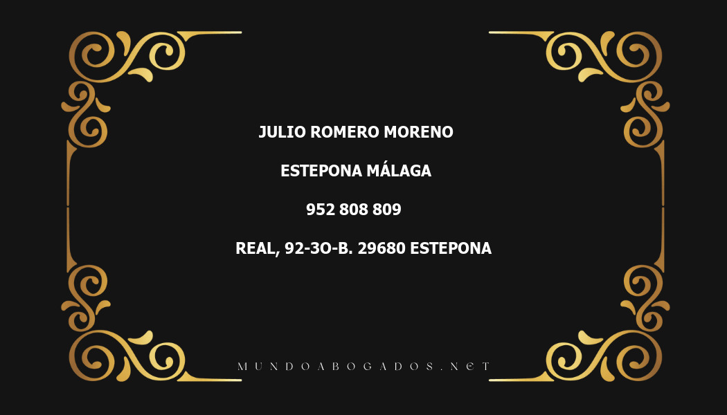 abogado Julio Romero Moreno en la localidad de Estepona