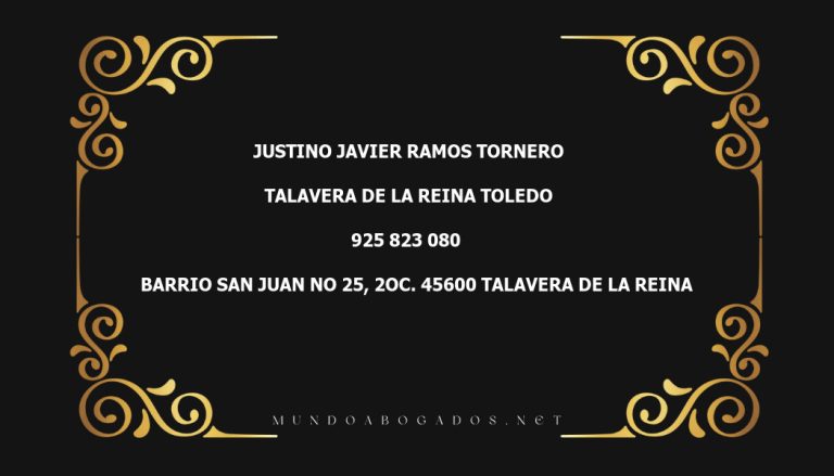 abogado Justino Javier Ramos Tornero en la localidad de Talavera de la Reina