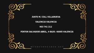 abogado Justo M. Coll Villanueva en la localidad de Valencia