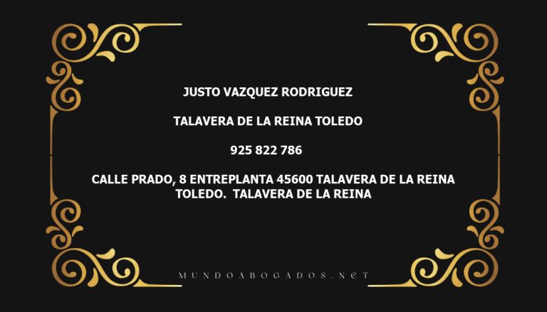 abogado Justo Vazquez Rodriguez en la localidad de Talavera de la Reina