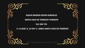 abogado Kadim Nasser-Eddin Gonzalez en la localidad de Santa Cruz de Tenerife