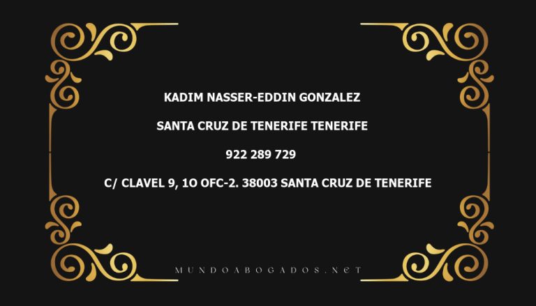 abogado Kadim Nasser-Eddin Gonzalez en la localidad de Santa Cruz de Tenerife