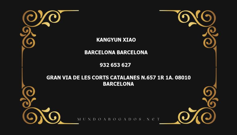 abogado Kangyun Xiao en la localidad de Barcelona