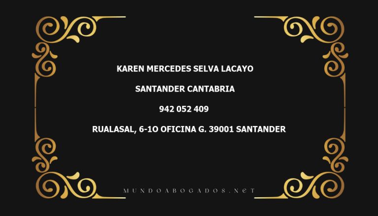 abogado Karen Mercedes Selva Lacayo en la localidad de Santander