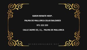 abogado Karin Renate Heep . en la localidad de Palma de Mallorca