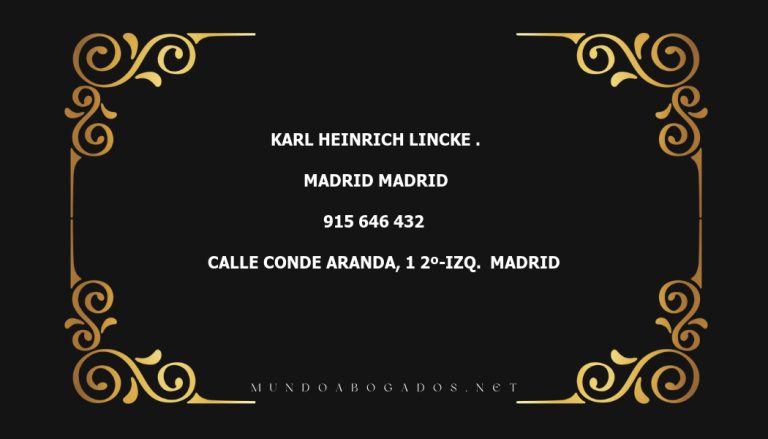 abogado Karl Heinrich Lincke . en la localidad de Madrid