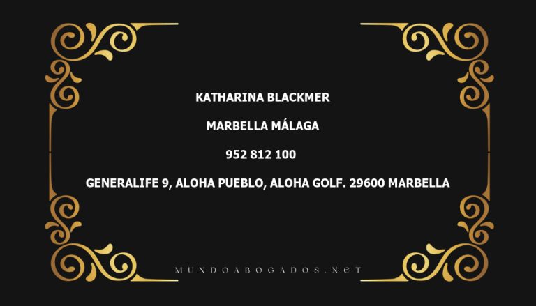 abogado Katharina Blackmer en la localidad de Marbella