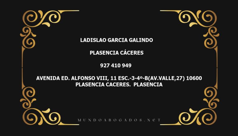 abogado Ladislao Garcia Galindo en la localidad de Plasencia