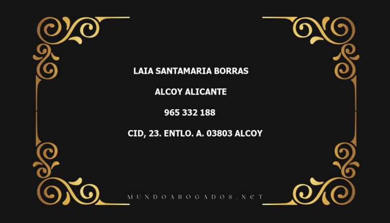 abogado Laia Santamaria Borras en la localidad de Alcoy