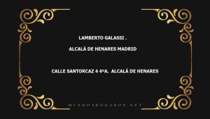 abogado Lamberto Galassi . en la localidad de Alcalá de Henares