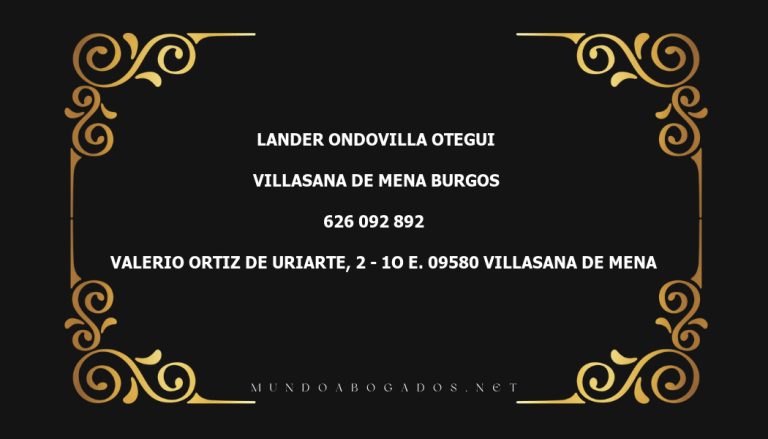 abogado Lander Ondovilla Otegui en la localidad de Villasana de Mena