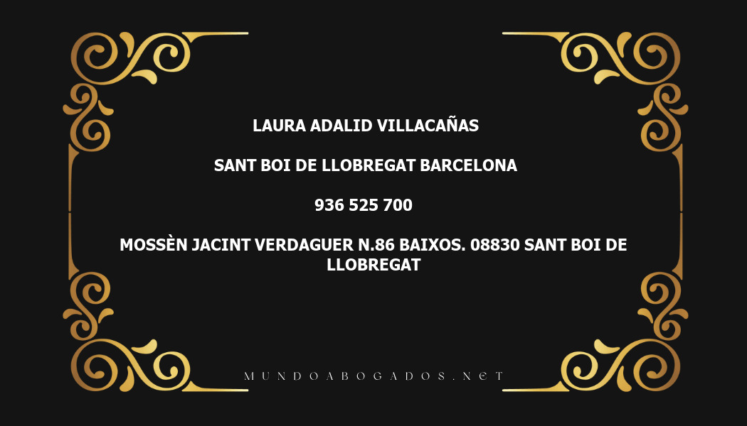 abogado Laura Adalid Villacañas en la localidad de Sant Boi de Llobregat