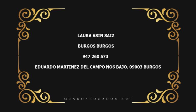 abogado Laura Asin Saiz en la localidad de Burgos