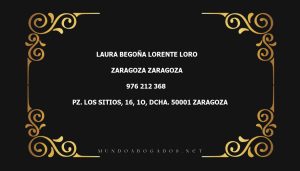 abogado Laura Begoña Lorente Loro en la localidad de Zaragoza