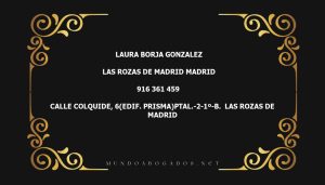 abogado Laura Borja Gonzalez en la localidad de Las Rozas de Madrid