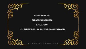 abogado Laura Brun Gil en la localidad de Zaragoza