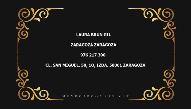 abogado Laura Brun Gil en la localidad de Zaragoza