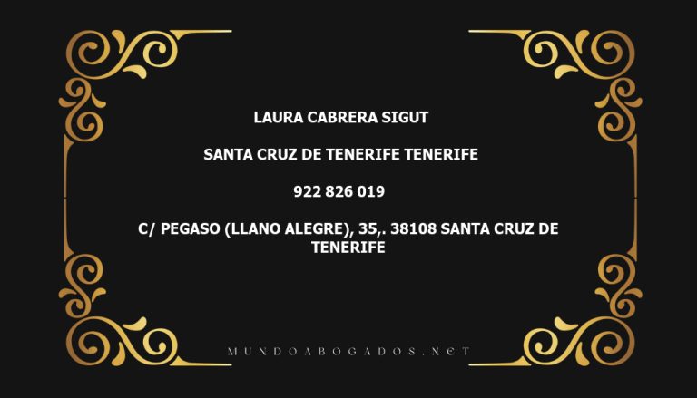 abogado Laura Cabrera Sigut en la localidad de Santa Cruz de Tenerife